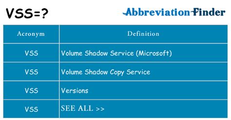 what does vss stand for|VSS Abbreviation Meaning .